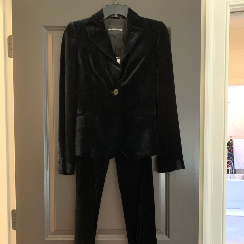 Emporio Armani velvet pants suit